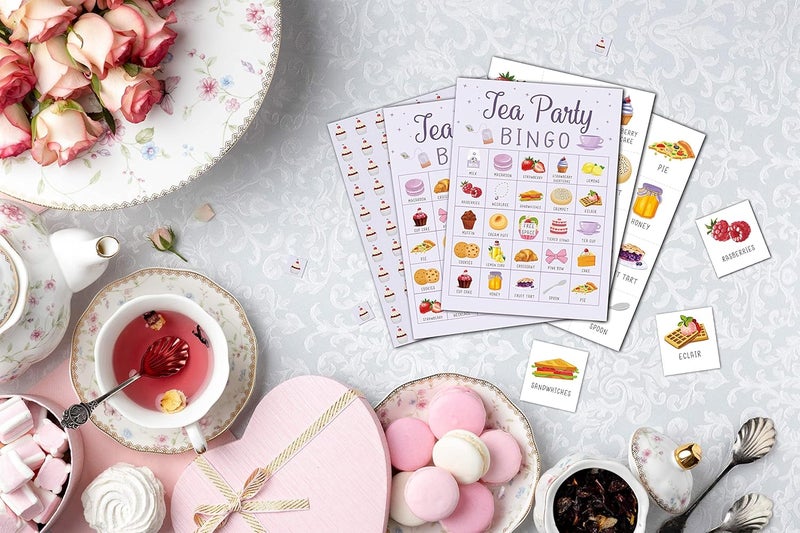 Foosproea Tea Party Bingo Cards, Let’s Par-Tea Game for 24 Players, Garden Tea Party Games for Family Friends Activities, Holiday Party Favors Supplies Decorations(05) - Image 4